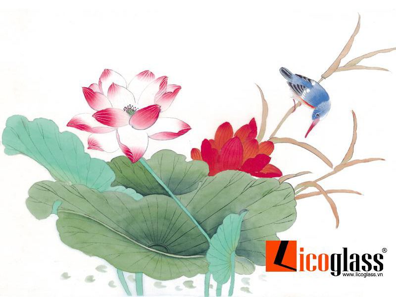 Tranh kính hoa sen TKS29